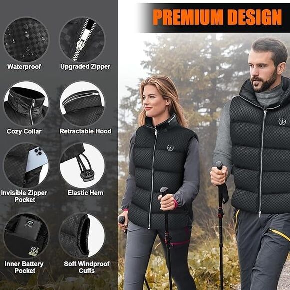 TTYHC Heated Vest for Men Women with 15000mAh Battery, Lightweight Heated  XXL - Picture 5 of 7